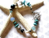 COLORFUL JADE TURQUOISE Bracelet Handcrafted/Bohemian Beaded Handmade Bracelet =