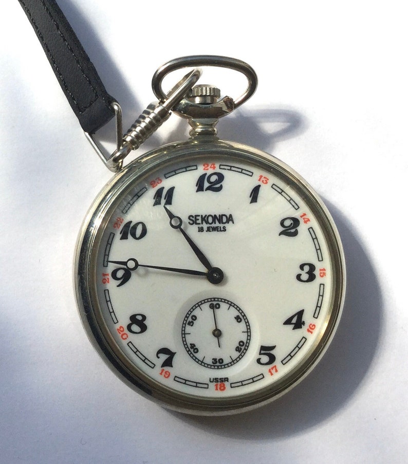 Vintage Sekonda 18 Jewels USSR Railroad Pocket Watch Etsy