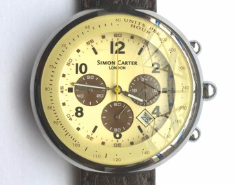 Reloj cronógrafo vintage de cuero marrón