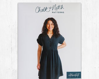 what is a paper dress Fringe Dress and Blouse - Paper Sewing Pattern by Chalk and Notch - Dress Pattern - Sleeved Dress Pattern