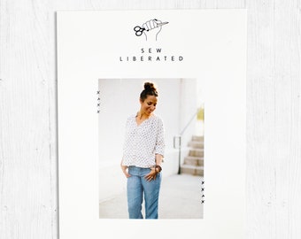 The Matcha Top - Paper Sewing Pattern by Sew Liberated - Easy Top - Sew Liberated