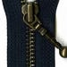 YKK Metal Zipper - Antique Separating Zipper - Navy - 7" long - Antique Finish