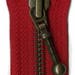 YKK Metal Zipper - Antique Separating Zipper - Red - 7" long - Antique Finish
