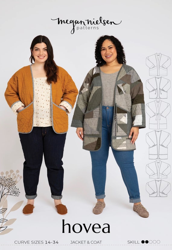 Hovea Curve Jacket plus Size Paper Sewing Pattern by Megan Nielsen