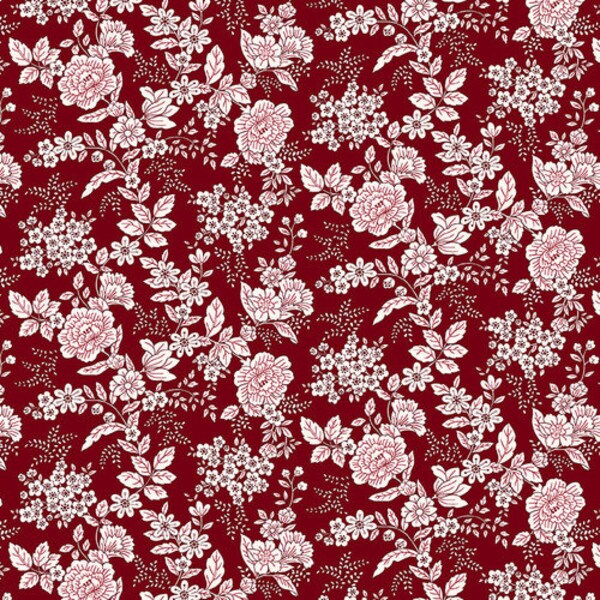 Tranquility - Cranberry - Henry Glass Fabrics - Quilting Cotton by the Yard or Half-Yard