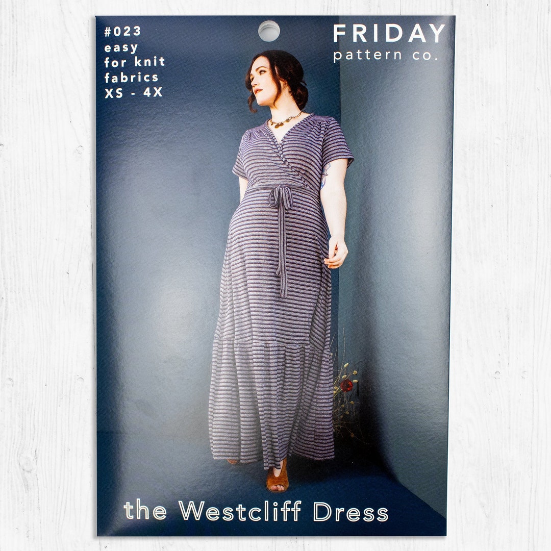 The Westcliff Dress Sewing Paper Pattern Friday Pattern Company Wrap ...