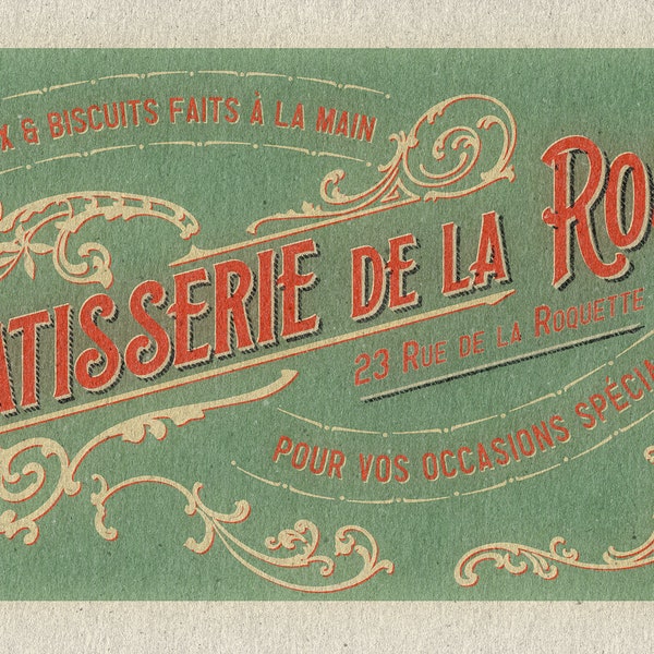 Vintage Graphics - French Shop Signs - Bakery Dairy Farmhouse Boulangerie Charcuterie DIY Crafting Supplies