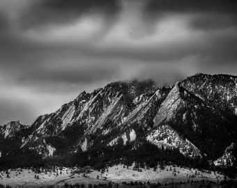 Nature Photography - Boulder Colorado | Flatirons | Boulder | Black and White | Canvas and/or Print