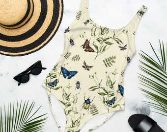 Butterfly and Beetle One-Piece Swimsuit