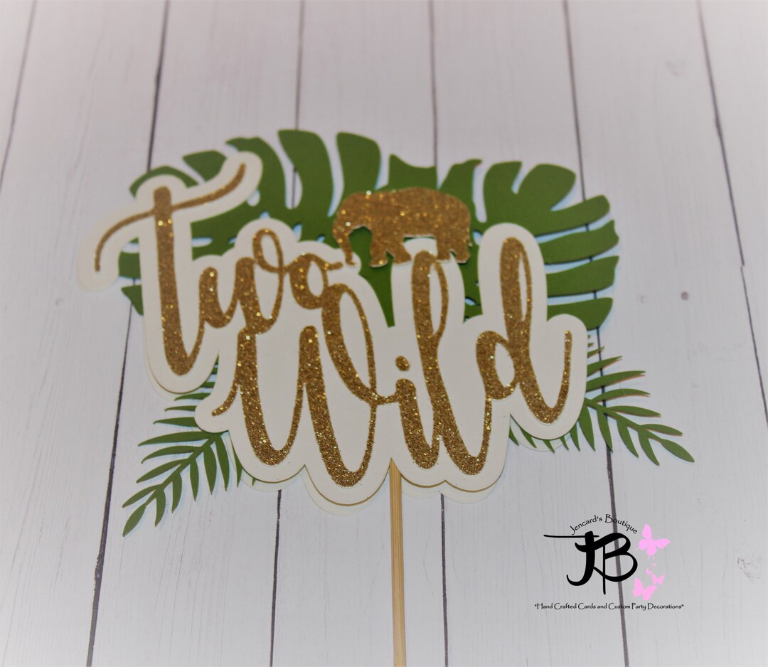 Two Wild Cake Topper, Safari Cake Topper, Jungle Safari Cake Toppers ...