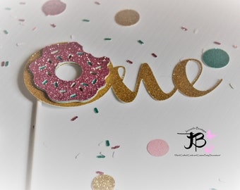 One Donut Cake Topper, Donut Cake Topper, Smash Donut Cake Topper, 1st Birthday Donut, First Birthday Donut Cake Topper Girl or Boy Donut