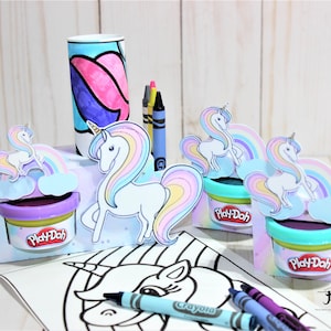 Enhörningar målargåva, Enhörningar målargåva, Enhörningar aktivitetslåda, Enhörningar målar- och Play-Doh-låda, Enhörningar målargåva bild 1