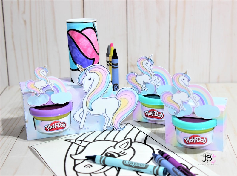 Enhörningar målargåva, Enhörningar målargåva, Enhörningar aktivitetslåda, Enhörningar målar- och Play-Doh-låda, Enhörningar målargåva bild 1