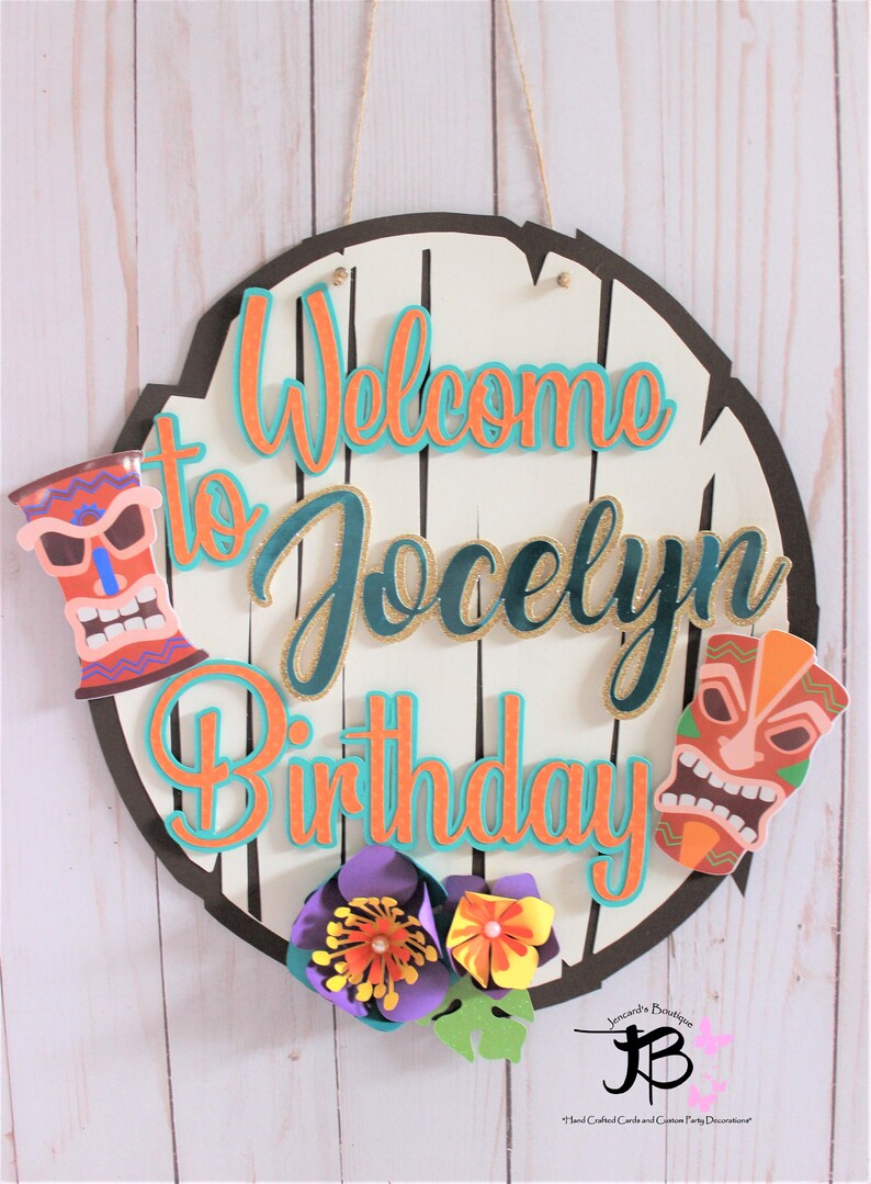 Luau Door Sign Luau Party Decor Tropical Door Sign Hawaiian Etsy