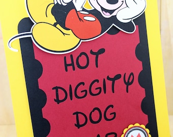 Mickey Party table sign, Mickey Mouse Clubhouse Party Sign, 8 x 10 Mickey Mouse Sign, Hot Diggity Dog sign, Mickey Mouse Handmade Sign