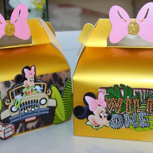 Minnie Safari Gable Box, Safari Party Box, Mickey and Minnie Safari Gable Boxes, Gold Gable Box, Disney Safari Theme, Jungle Safari Theme