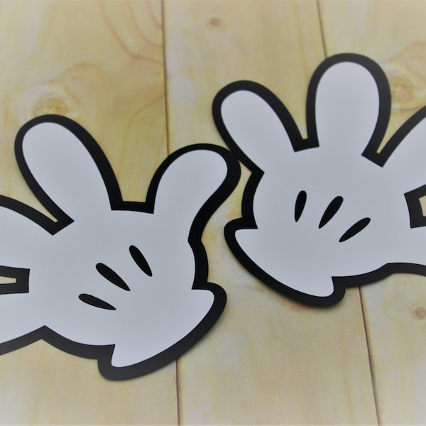 Mickey Mouse Gloves DIY Die Cuts, Mickey's Hands DIY Die Cuts - 5" inches Assembled, Mickey Mouse Hand set of 2, Mickey Mouse Die Cut Gloves