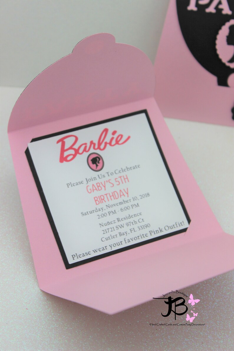 Barbie Birthday Invitations Spa Party Invitations Barbie Etsy