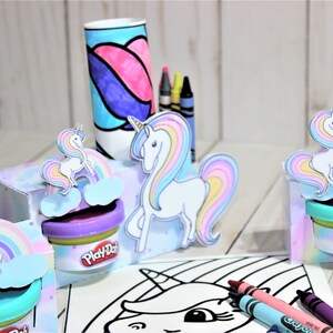 Enhörningar målargåva, Enhörningar målargåva, Enhörningar aktivitetslåda, Enhörningar målar- och Play-Doh-låda, Enhörningar målargåva bild 6