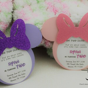 Minnie Mouse Invitations, Handmade Minnie Mouse Invitations, Minnie ...
