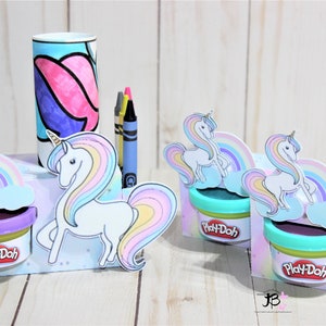 Enhörningar målargåva, Enhörningar målargåva, Enhörningar aktivitetslåda, Enhörningar målar- och Play-Doh-låda, Enhörningar målargåva bild 2