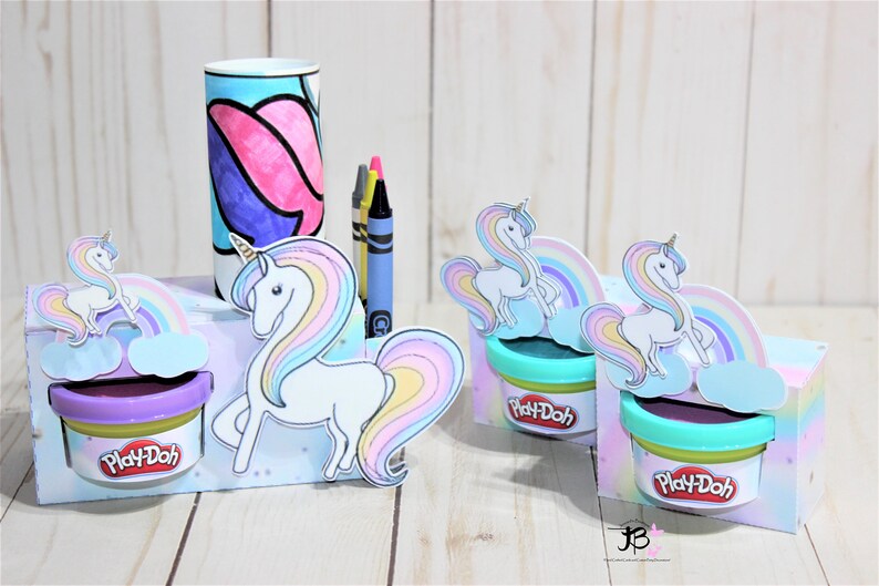 Enhörningar målargåva, Enhörningar målargåva, Enhörningar aktivitetslåda, Enhörningar målar- och Play-Doh-låda, Enhörningar målargåva bild 2