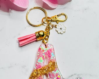 Custom Keychain, Personalized Keychain, Resin Keychain, Alphabet Letters Keychain, Initial Keychain, Glitter Keychains, Letters Keychains