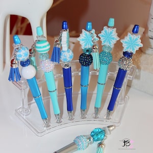 Christmas Beaded Pen, Snowflake Beaded Pens, Beaded Pens, Christmas Gifts