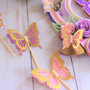 Butterfly Cupcake Toppers, Butterfly Birthday Cupcake Toppers, 3D Butterfly Cupcake Toppers, Butterfly Decorations