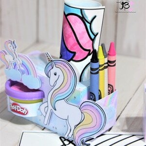 Enhörningar målargåva, Enhörningar målargåva, Enhörningar aktivitetslåda, Enhörningar målar- och Play-Doh-låda, Enhörningar målargåva bild 4
