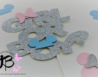 Baby Reveal Cake Topper, Minnie et Mickey Baby Reveal, Boy or Girl Cake Topper, Baby Mickey et Minnie Cake Topper, Gender Reveal Party