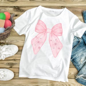 Coquette Pink Bow Unisex Tee, Pink Bow Jersey Shirt, Cute Coquette Bow Tshirt, Girly Bow Top, Pink Bow Print Shirt, Coquette Gift for Her