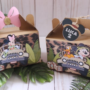 Mickey Safari Gable Box, Minnie Safari Gable Box, Safari Party Box, Mickey and Minnie Safari Gable Boxes, Mickey Minnie Favor Party Boxes,