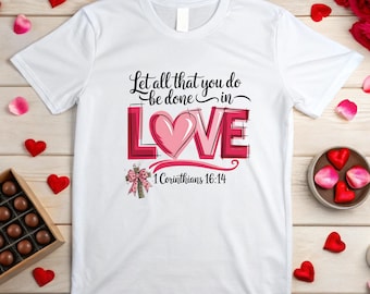 Kinder Christian Valentines T-Shirt: Bibel Vers religiöses T-Shirt