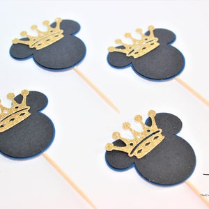 Prince Mickey Mouse Cupcake Toppers, Mickey Mouse Prince Cupcake Toppers, Mickey Cupcake Toppers, Prince Mickey Food Picks,