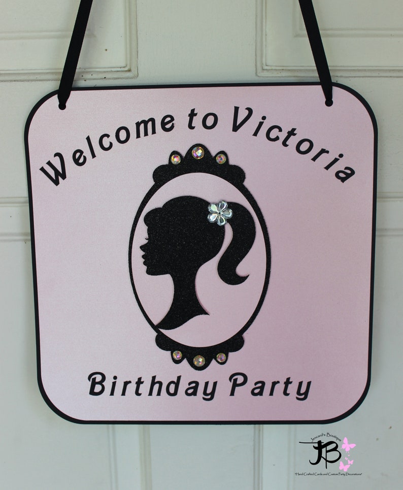 Barbie Party Door Sign Barbie Silhouette Party Door Sign Spa | Etsy