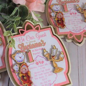 Beauty and the Beast Invitations, Beauty and the Beast Birthday Invites, Be Our Guest Birthday Invitations, Be Our Guest Invitations,