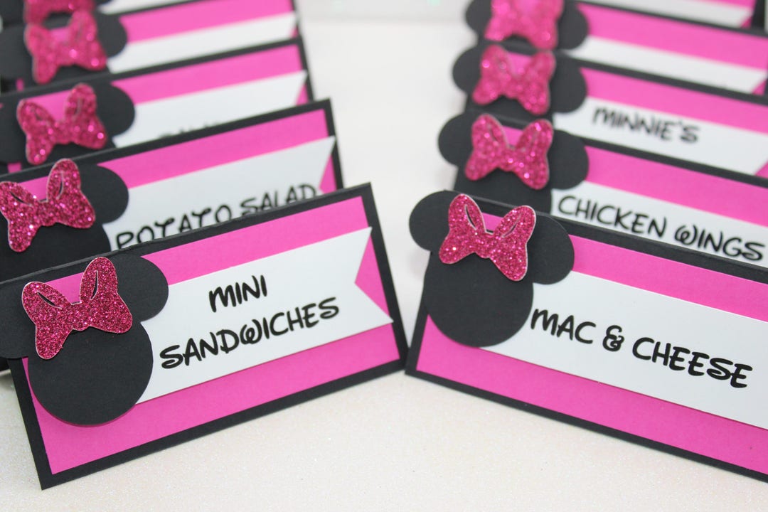 12 Minnie Mouse Food Labels, Minnie Mouse Birthday, Minnie Mouse Place ...