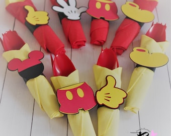 Mickey Mouse feestgerei, servetringen, verjaardagsservies