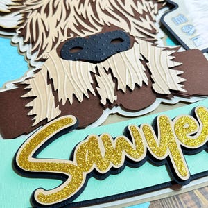 Baby Announcement Door Sign, Highland Cow Hospital Door Sign, Baby Highland Cow Sign, Welcome Baby Door Sign, Hospital Baby Door Sign