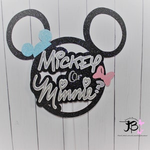 Baby Reveal Cake Topper, Minnie and Mickey Baby Reveal, Boy or Girl Cake Topper, Baby Mickey and Minnie Cake Topper, Gender Reveal Party