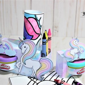 Enhörningar målargåva, Enhörningar målargåva, Enhörningar aktivitetslåda, Enhörningar målar- och Play-Doh-låda, Enhörningar målargåva bild 8