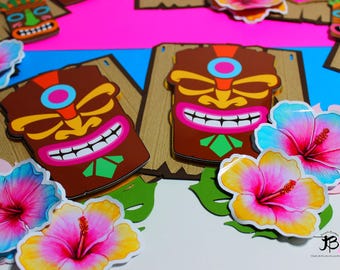 Luau Banner, Tropical Banner, Hawaiian Banner, Island Party Banner, Tiki Banner, Tiki Decor, Tropical Birthday Banner, Luau Birthday Banner