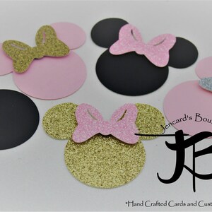 Minnie Mouse Paper Cutouts, Minnie Scrapbook, Minnie Party Decorations, Minnie Pink and Gold, Minnie Mouse Party, Minnie Mouse Tags, Minnie