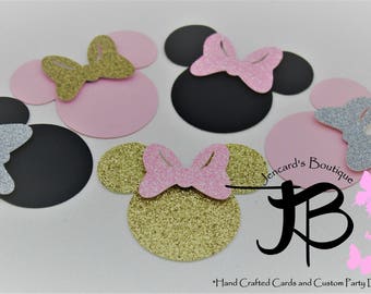 Minnie Mouse Paper Cutouts, Minnie Scrapbook, Minnie Party Decorations, Minnie Pink and Gold, Minnie Mouse Party, Minnie Mouse Tags, Minnie