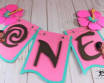 Moana ONE Birthday Banner: Handmade Party Decoration