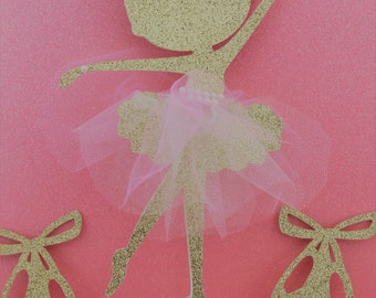 Glitter Ballerina Cake Topper: Handmade Party Decoration