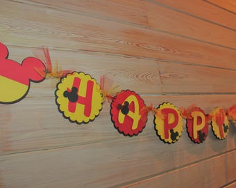 Mickey Mouse cumpleaños banner decoraciones, mickey fiesta decoraciones, disney party decoraciones, Mickey primer cumpleaños, 1st Banner Clubhouse