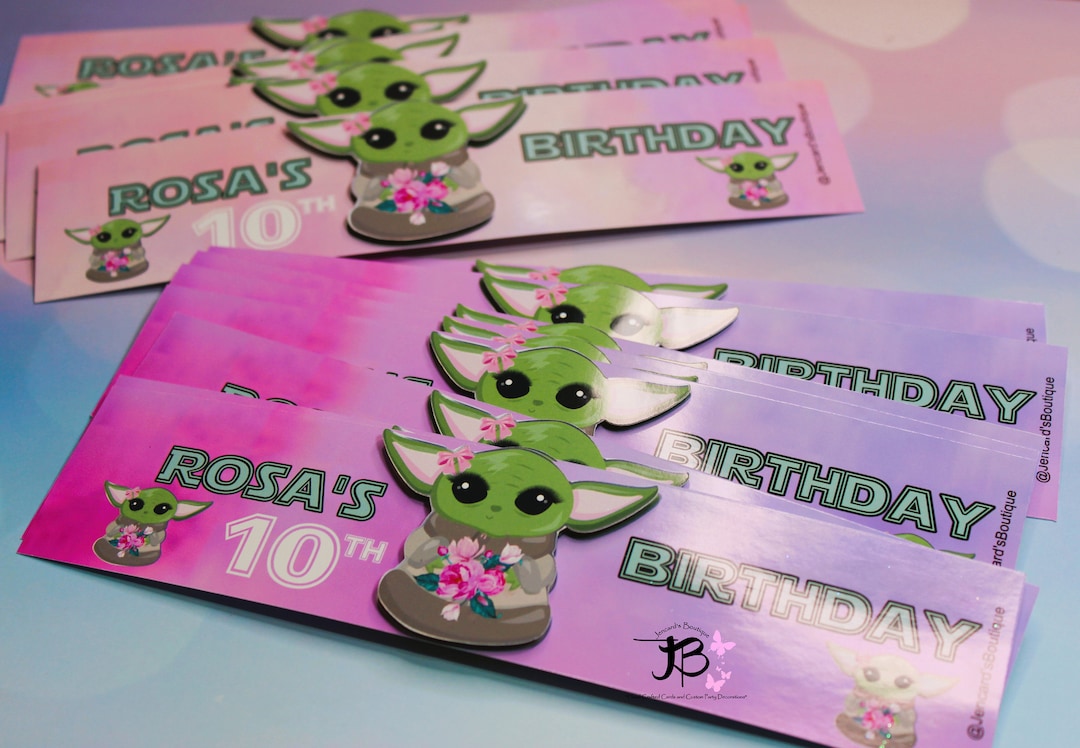 Yoda Water Labels, Baby Yoda Water Bottle Wrappers, Favor Labels ...