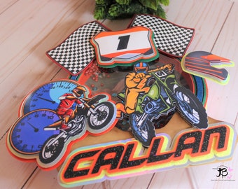 Topper de gâteau motocross, décoration de gâteau motocross, gâteau d'anniversaire motocross, gâteau d'anniversaire motocross, gâteau motocross garçon